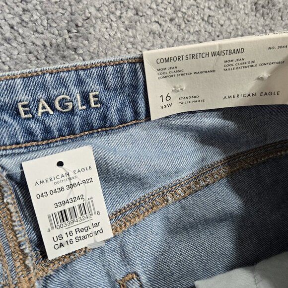 American Eagle NWT Distressed Mom Jean High Rise Comfort Stretch Waistband - Picture 7 of 9